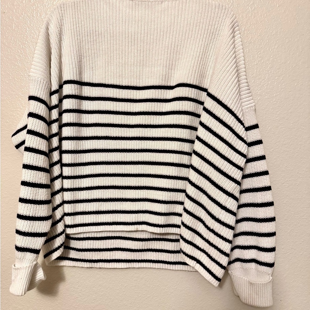 French Connection Black and White Striped Sweater - Picture 3 of 3